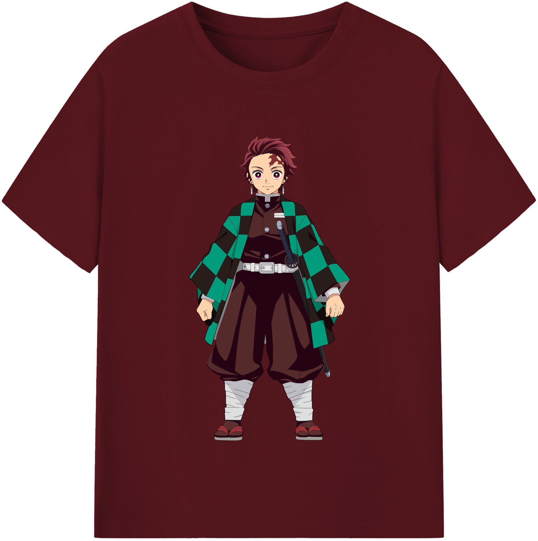 （画像用） 鬼滅の刃 竈門 炭治郎／かまど たんじろう Kamado Tanjirou 綿100％半袖Tシャツ（フロントプリント）